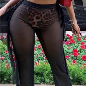 Mesh swimsuit coverup pants